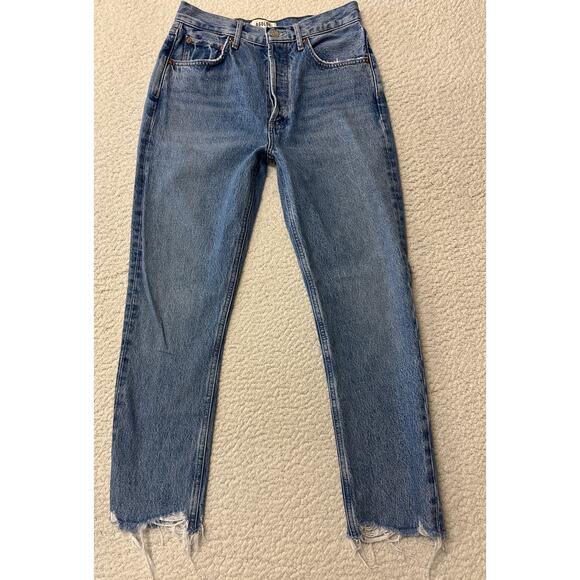 Agolde Womens Riley Crop High Rise Straight Leg Denim Jeans Size 26 - Picture 1 of 9
